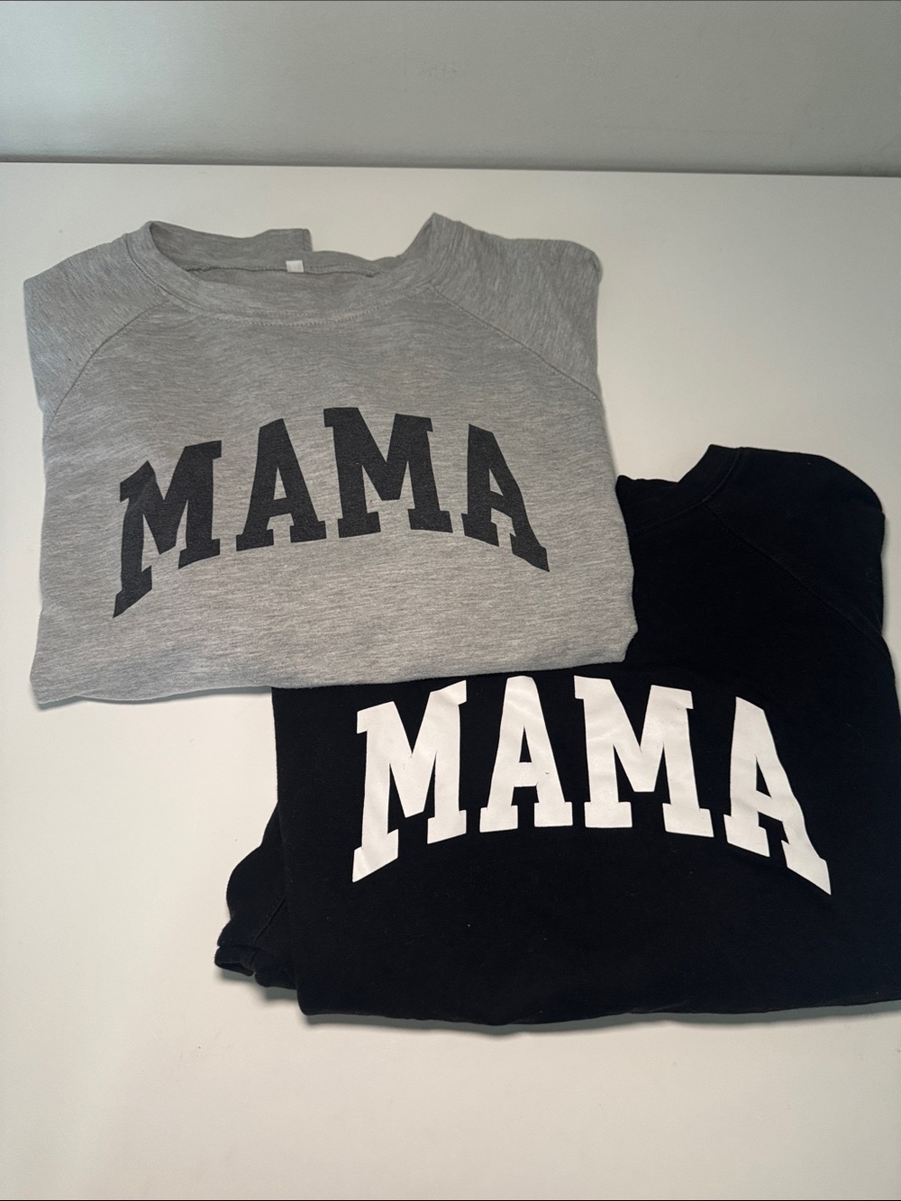 Cropped XL “MAMA” Graphic women’s crop long sleeve - Gray & Black bundle of 2